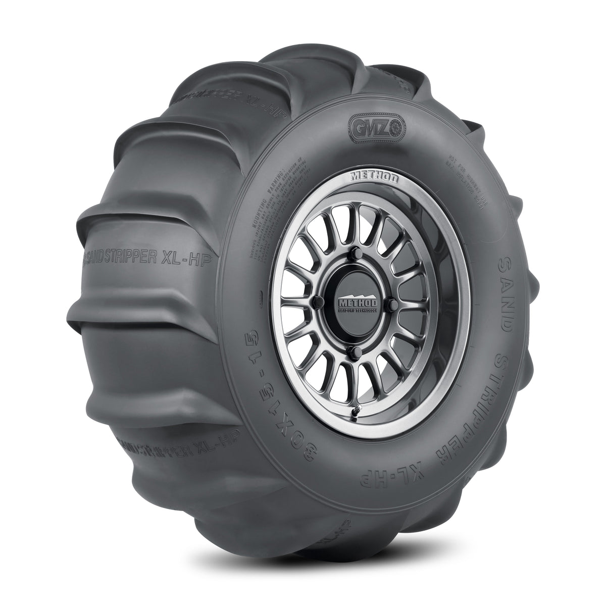 Method 411 Bead Grip® - 4-Lug 4x136 — Gloss Titanium + Sand Stripper Rear 16 XL 30