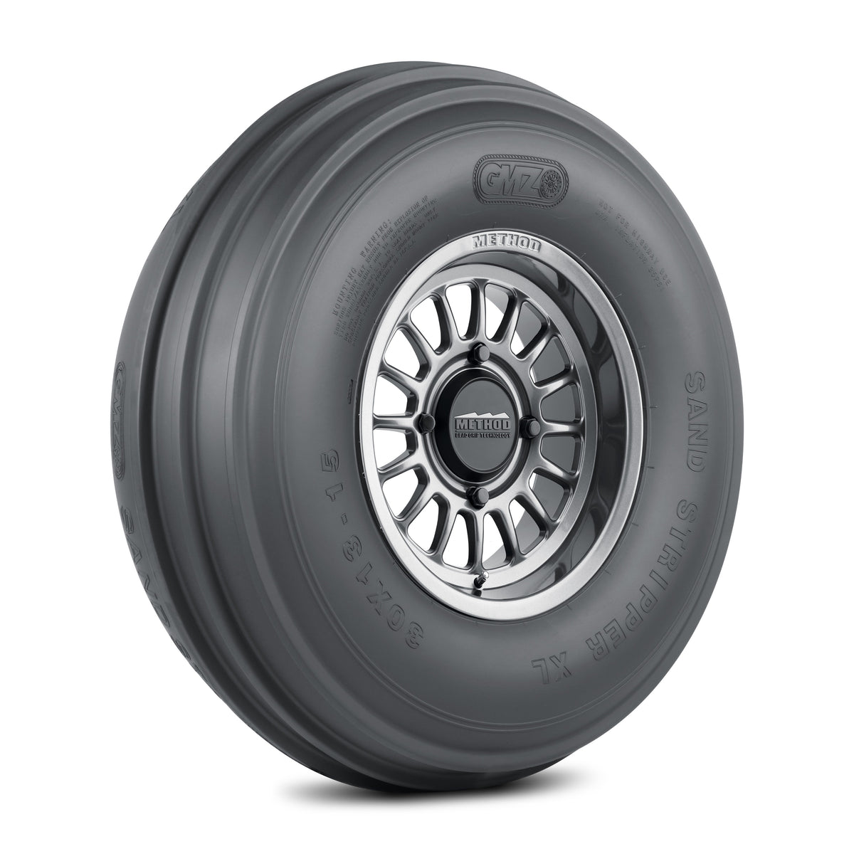 Method 411 Bead Grip® - 4-Lug 4x156 — Gloss Titanium + Sand Stripper Front 30