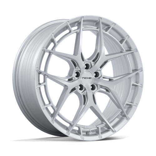 Niche Riviera 22" - 5-Lug 5x4.5 — GLOSS SILVER W/ BRUSHED FACE