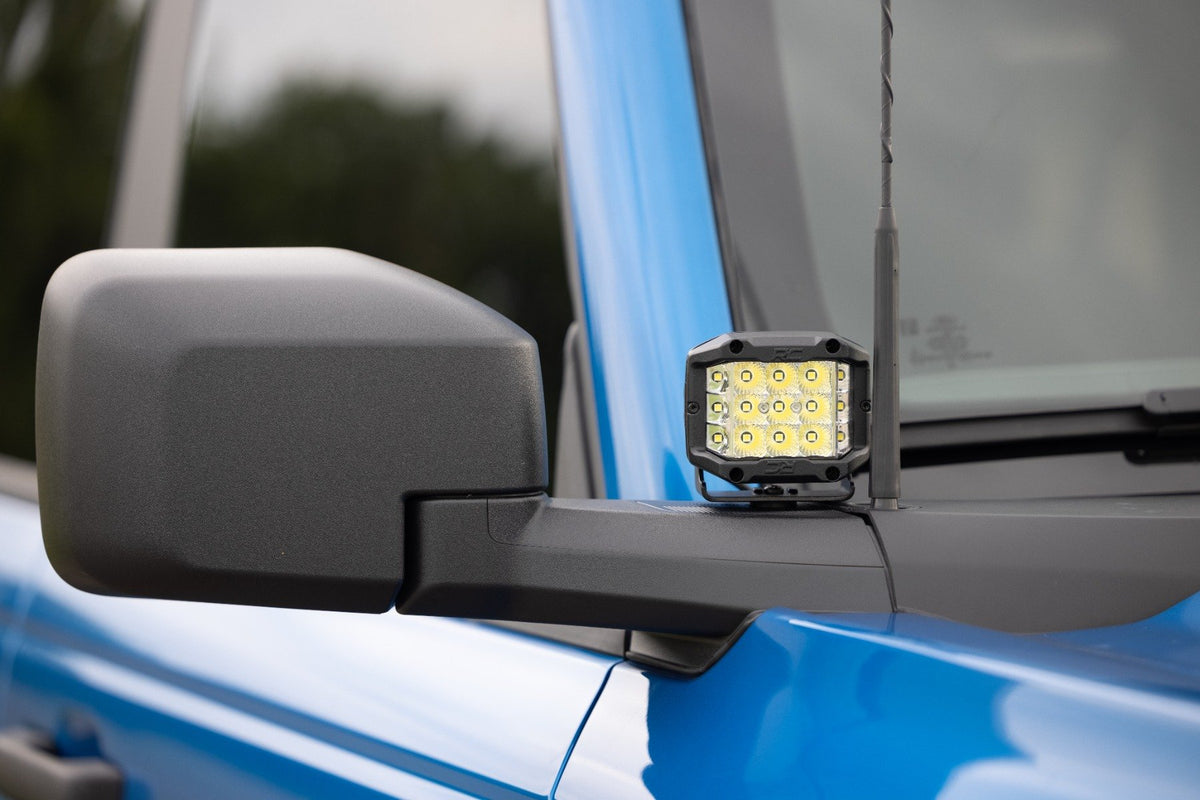 LED Light Kit | Ditch Mount |  2" Chrome Pair | Wide | Ford Bronco 4WD (21-25)