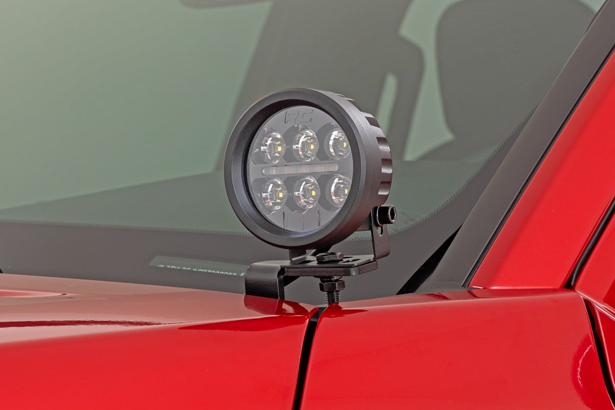 LED Light Kit | Ditch Mount | Black Series Round | 3.5 Inch | Amber DRL | Toyota Tacoma (24-25)