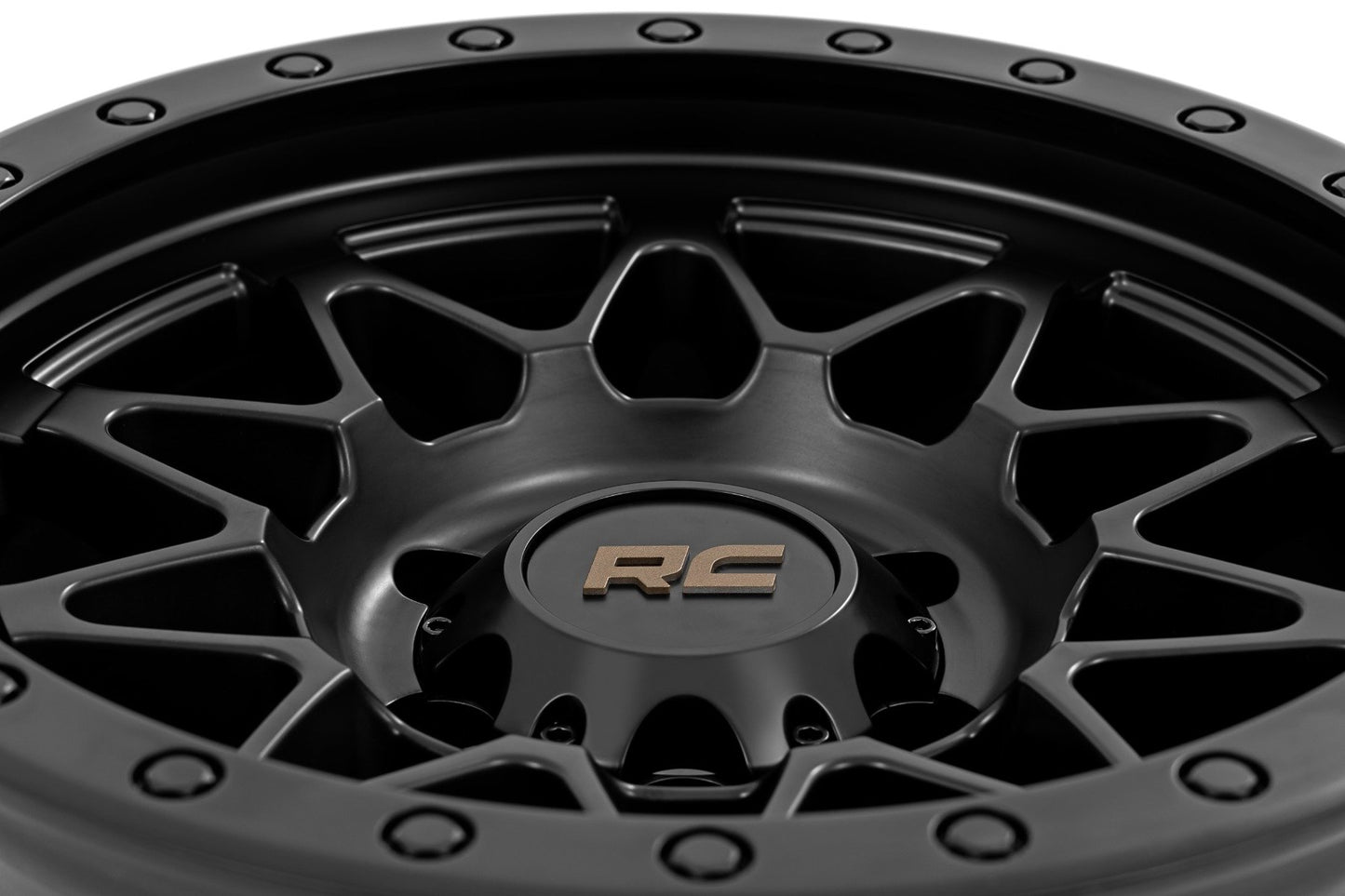 Rough Country 78 Series Wheel | Simulated Beadlock | Black | 18x9 | 5x5 | -12mm