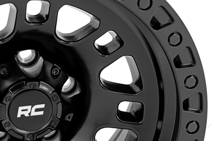 Rough Country 82 Series Wheel | One-Piece | Semi Gloss Black | 15x8 | 5x5.5 | -19mm