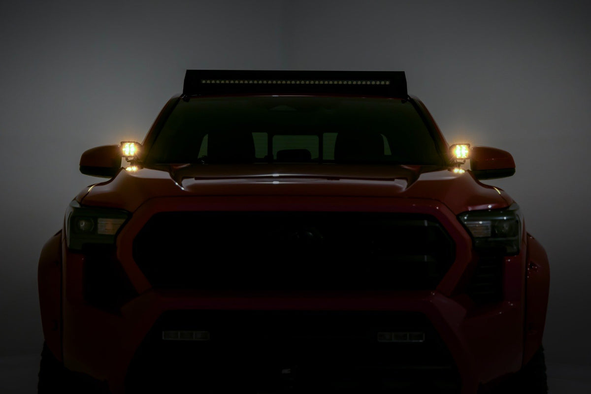 LED Light Kit | Ditch Mount | Black Series Round | 3.5 Inch | Amber DRL | Toyota Tacoma (24-25)