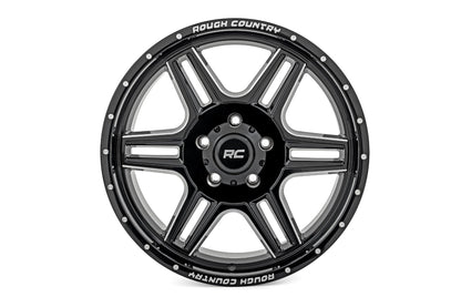Rough Country 92 Series Wheel | Machined One-Piece | Gloss Black | 18x9 | 6x5.5 | +0mm