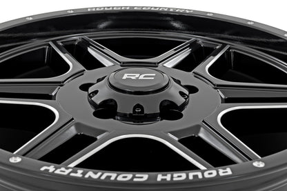 Rough Country 92 Series Wheel | Machined One-Piece | Gloss Black | 18x9 | 6x5.5 | +0mm