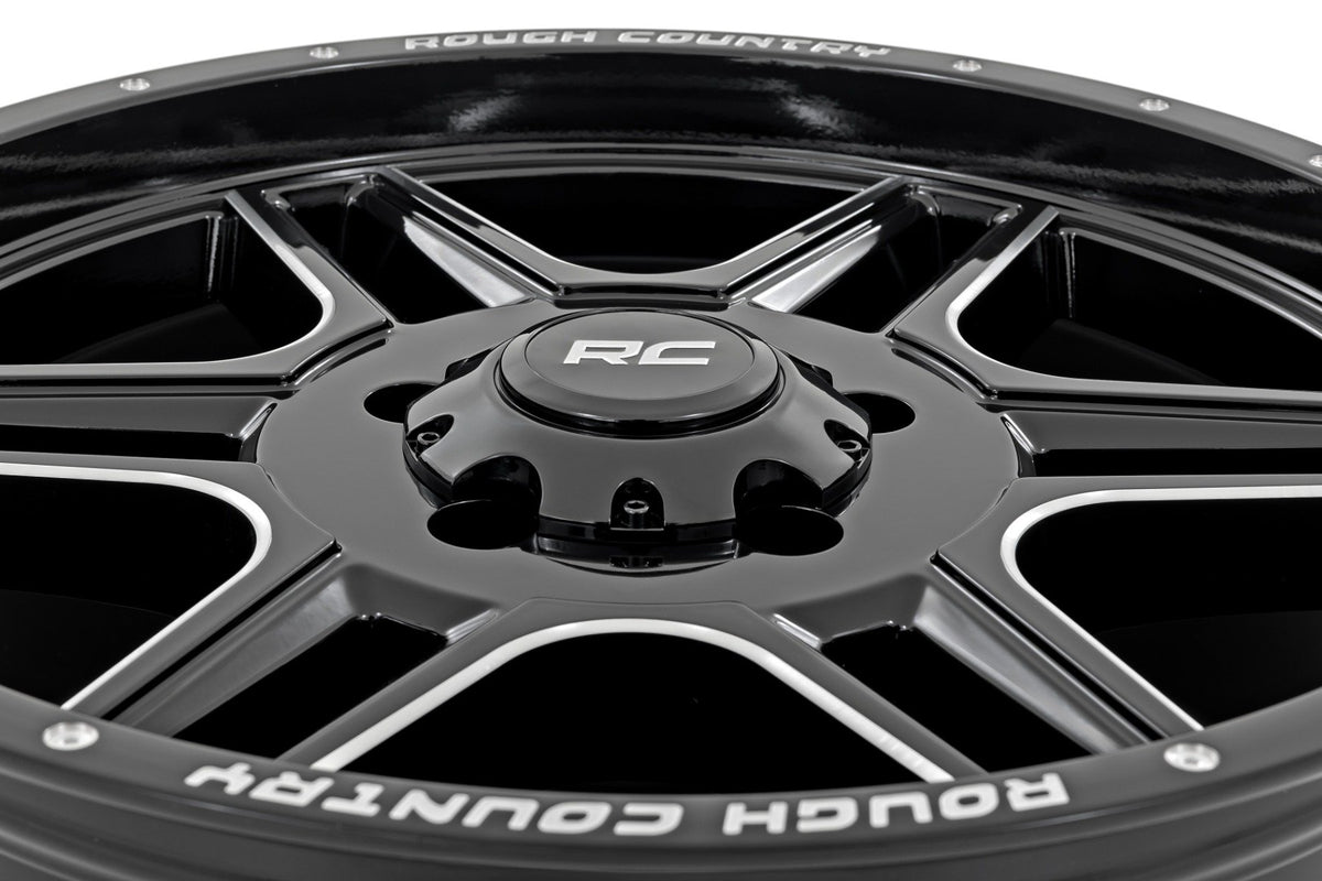 Rough Country 92 Series Wheel | Machined One-Piece | Gloss Black | 20x9 | 5x5.5 | +0mm