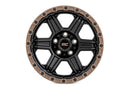Rough Country 79 Series Wheel | One-Piece | Semi Gloss Black w/Bronze Ring | 15x8 | 5x4.5 | -19mm