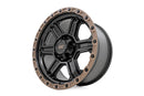 Rough Country 79 Series Wheel | One-Piece | Semi Gloss Black w/Bronze Ring | 15x8 | 5x5.5 | -19mm