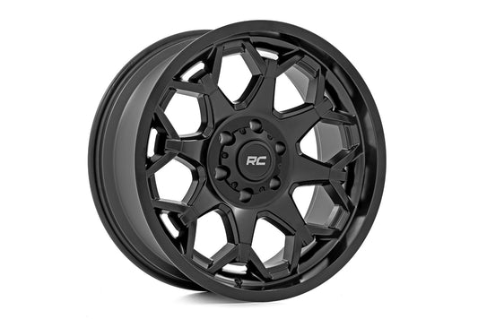 Rough Country 80 Series Wheel | One-Piece | Semi Gloss Black | 20x10 | 5x5 | -19mm