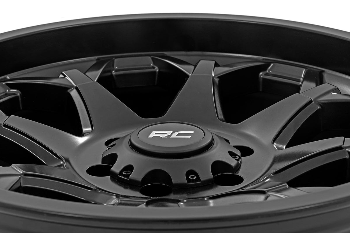 Rough Country 80 Series Wheel | One-Piece | Semi Gloss Black | 20x10 | 5x5 | -25mm