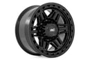 Rough Country 76 Series Wheel | Simulated Beadlock | Gloss Black | 17x9 | 6x5.5 | -12mm