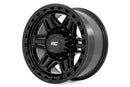 Rough Country 76 Series Wheel | Simulated Beadlock | Gloss Black | 17x9 | 8x6.5 | -12mm