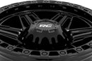 Rough Country 76 Series Wheel | Simulated Bead Lock | Gloss Black | 17x9 | 5x4.5 | +0mm