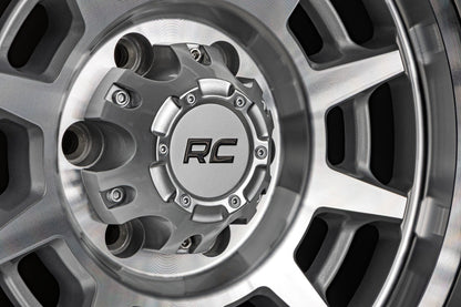 Rough Country 85 Series Wheel | Simulated Beadlock | Full Machine | 17x9 | 5x4.5 | -12mm