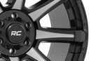 Rough Country 81 Series Wheel | One-Piece | Semi Gloss Black w/machined spokes | 20x10 | 6x5.5 | -19