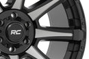Rough Country 81 Series Wheel | One-Piece | Semi Gloss Black w/machined spokes | 20x9 | 8x180 | 0mm