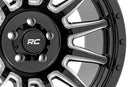 Rough Country 90 Series Wheel | One-Piece | Gloss Black w/machined spokes | 18x9 | 6x5.5 | 0mm