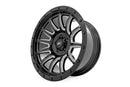 Rough Country 90 Series Wheel | One-Piece | Gloss Black w/machined spokes | 18x9 | 6x5.5 | 0mm