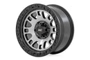 Rough Country 82 Series Wheel | One-Piece | Machined Semi Gloss Black | 17x9 | 6x5.5 | -12mm