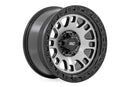 Rough Country 82 Series Wheel | One-Piece | Machined Semi Gloss Black | 17x9 | 6x5.5 | -12mm
