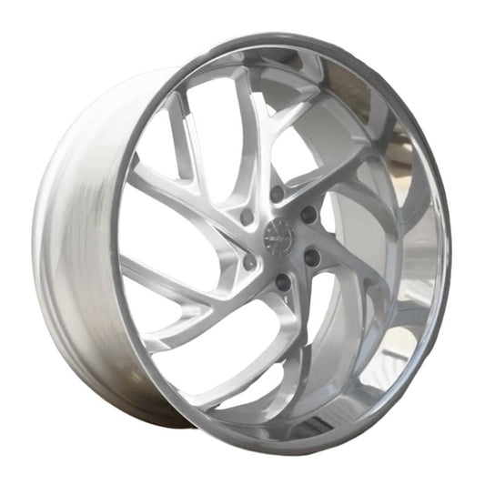 Esko JR - 6-Lug 6x139.7 — Silver Brushed Face Polished Lip