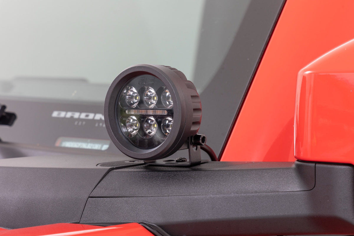 LED Light Kit | Ditch Mount | 3.5" Black Round Pair | Amber DRL | Ford Bronco (21-25)