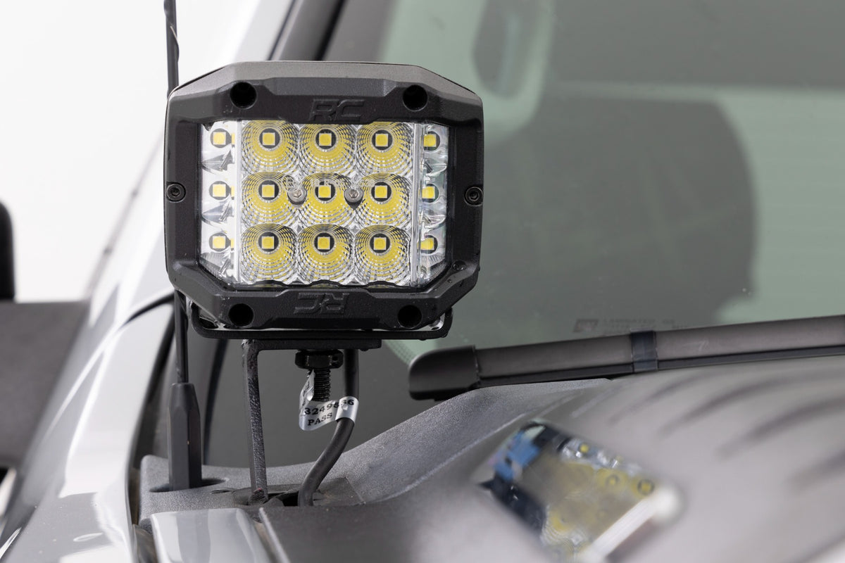 LED Light Kit | Ditch Mount | 2" Black Pair | Spot | Chevy 1500 & Chevy/GMC 2500HD/3500HD (07-14)