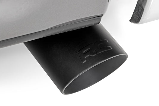 Exhaust Tip | Black | RC Logo | 2.5-3.125 Inch Pipe