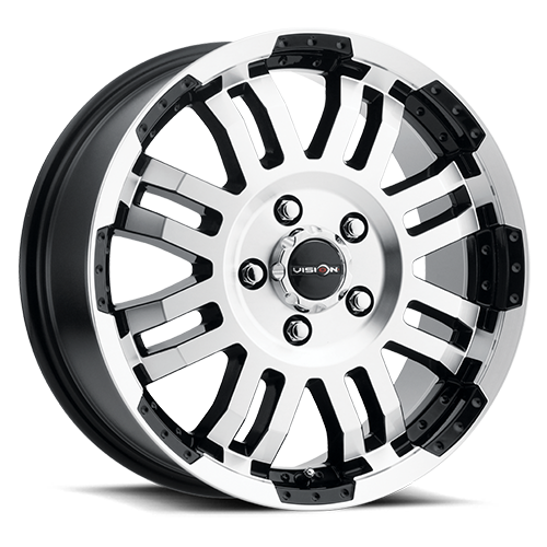 Vision Warrior - 5-Lug 5x160 — Gloss Black Machined Face
