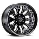 Vision Armor - 5-Lug 5x127 — Gloss Black Milled Spoke with Black Bolt Inserts