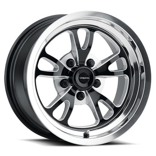 Vision Patriot - 5-Lug 5x120.65 — Gloss Black Milled Spoke Polished Lip