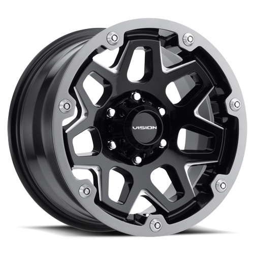 Vision Se7en - 5-Lug 5x114.3 — Gloss Black Milled Spoke