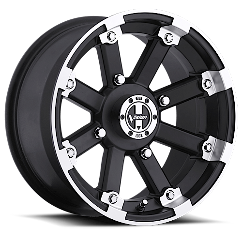 Vision Lock Out - 4-Lug 4x110 — Matte Black Machined Lip
