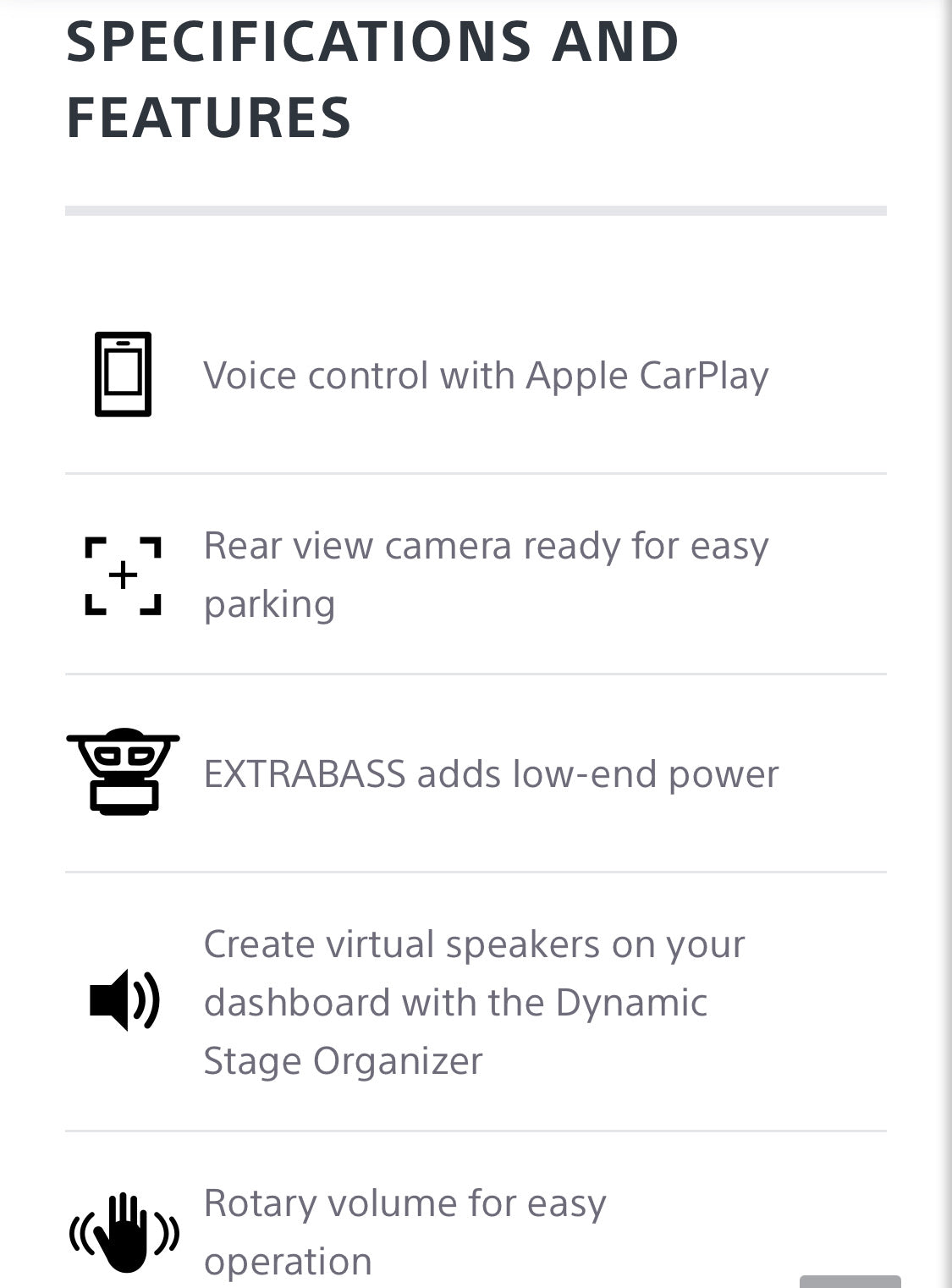 SONY XAV-AX1000 6.2" Apple CarPlay Media Receiver with BLUETOOTH®