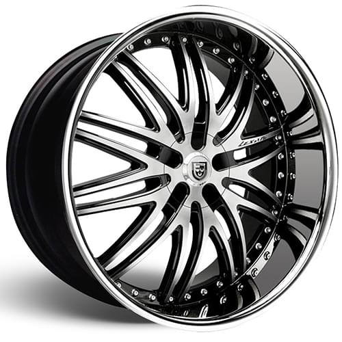 Lexani Wheels  LX-10 - Black and machined face with chrome lip