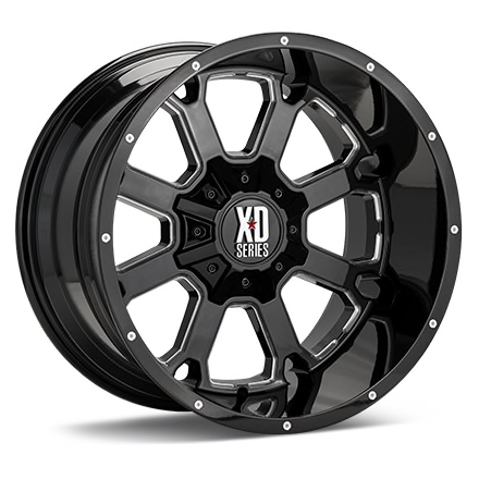 XD Wheels XD825 BUCK 25 - Gloss Black and Milled